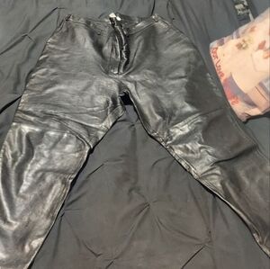 Black leather pants